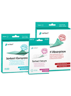 Sorbact Compress-, Sorbact Secure- ja Sorbact Absorption -pakkauksia